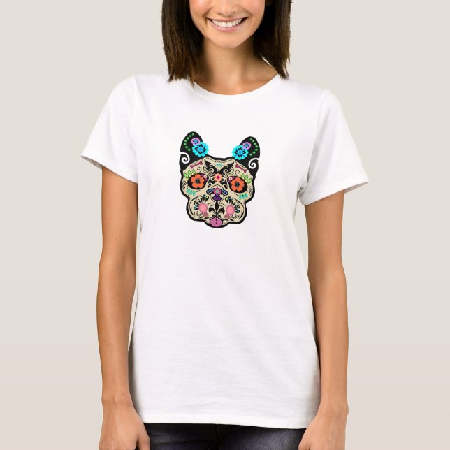 Zuckerschädel Frenchie T-Shirt (Vorderseite)