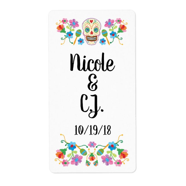 Zuckerschädel Hot Sauce Mexican Fiesta Labels (Vorne)