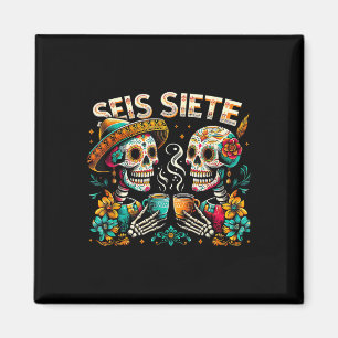 Zuckerschädel-Kaffee-Fiesta-Mexikanischer Tag Seis Magnet