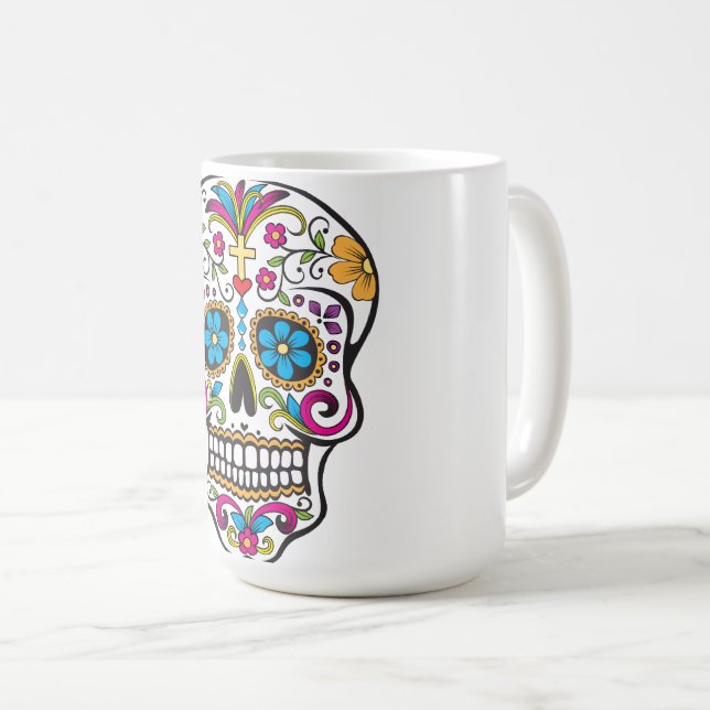 Zuckerschädel Kaffeetasse (VorderseiteRechts)