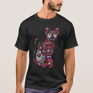 Zuckerschädel-Katze 4. Juli-Kätzchen patriotisch T-Shirt