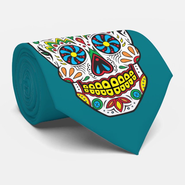 Zuckerschädel Krawatte (Gerollt)