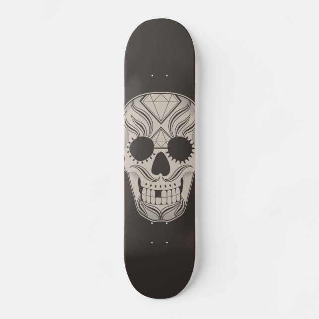Zuckerschädel-Kunst-Skateboard Skateboard (Vorderseite)