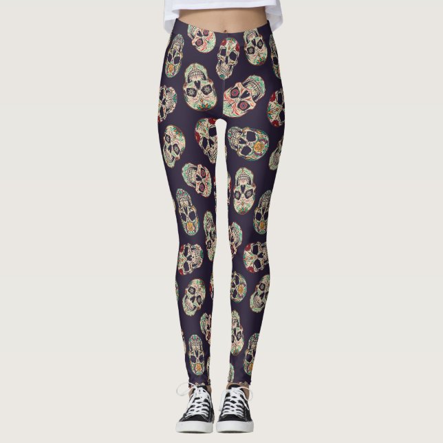 Zuckerschädel Leggings (Vorderseite)