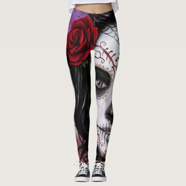 Zuckerschädel Leggings (Vorderseite)