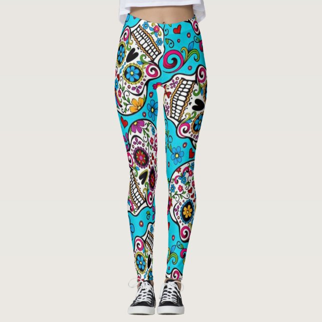 Zuckerschädel Leggings (Vorderseite)
