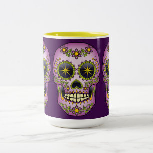 Zuckerschädel Lila Zweifarbige Tasse