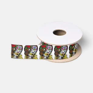 Zuckerschädel-Mädchen Satinband