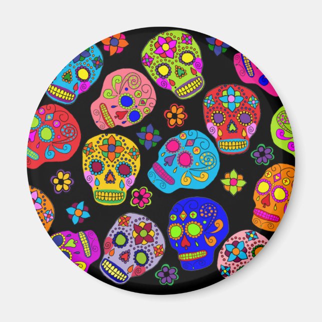 Zuckerschädel Magnet (Vorne)