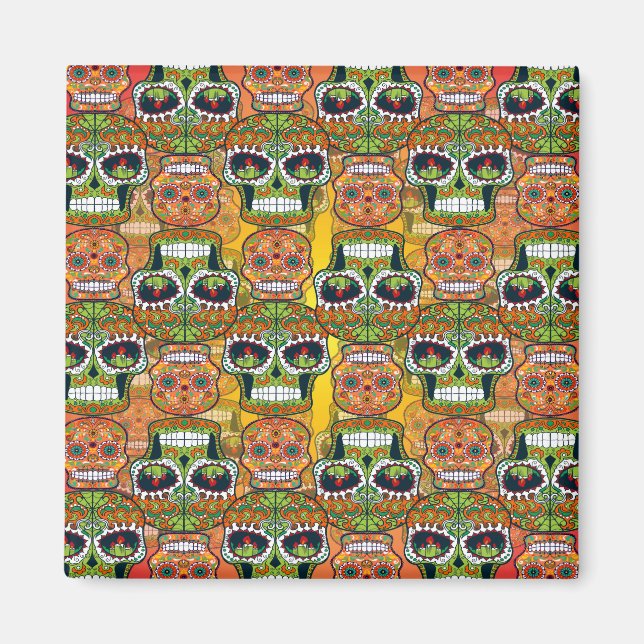 Zuckerschädel Magnet (Vorne)