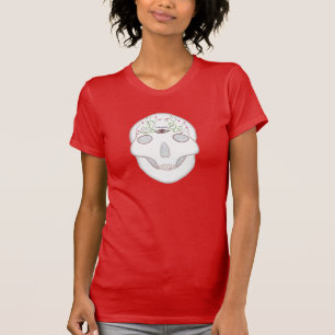 Zuckerschädel mit drittem Auge und Blume Buds Imag T-Shirt