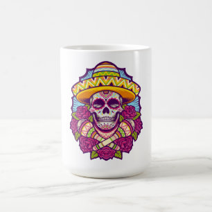 Zuckerschädel mit Sombrero Dia De Los Muertos Kaffeetasse