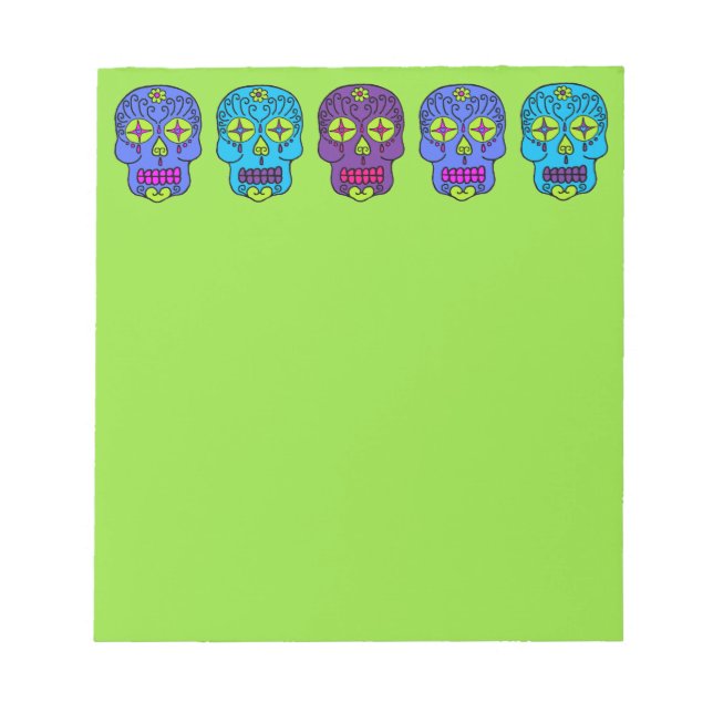 Zuckerschädel Notizblock (Vorderseite)