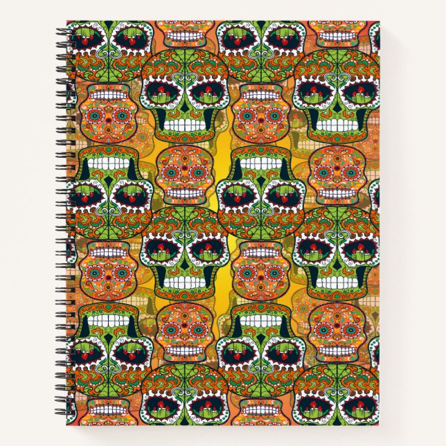 Zuckerschädel Notizbuch (Vorderseite)