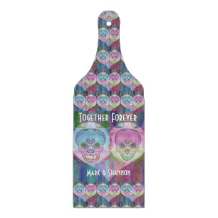 Zuckerschädel-Paare Schneidebrett