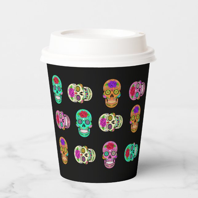 Zuckerschädel Pappbecher (Vorderseite)