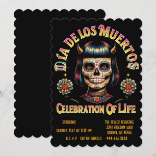 Zuckerschädel-Party-Einladung - Dia De Los Muerto Einladung