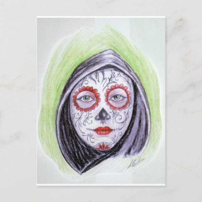 Zuckerschädel Postkarte (Vorderseite)