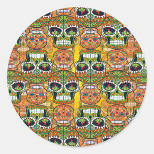 Zuckerschädel Runder Aufkleber