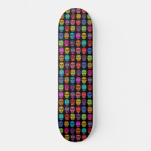 Zuckerschädel Skateboard (Vorderseite)