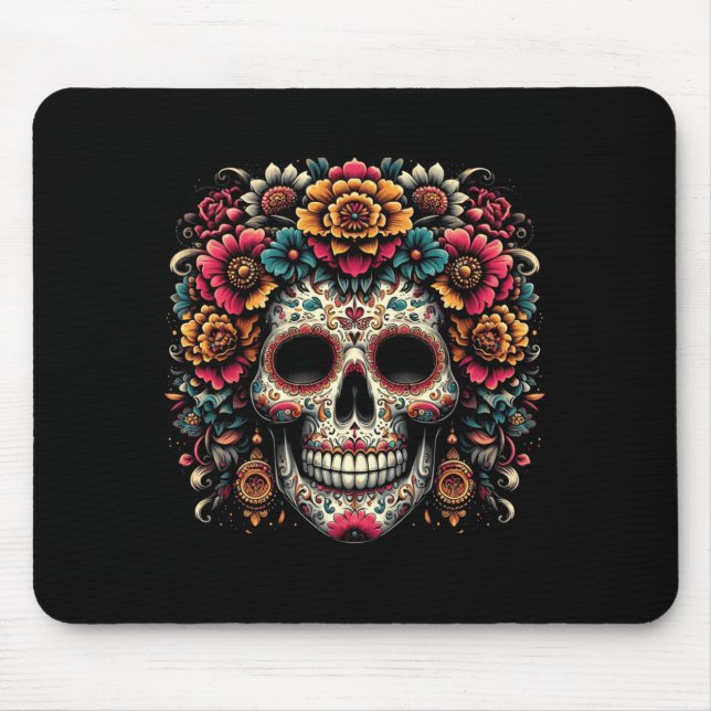 Zuckerschädel-Tag der Regierungsbehörde Dia De Mousepad (Vorne)