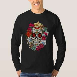 Zuckerschädel Tag der Toten Dia De Los Muertos Blu T-Shirt