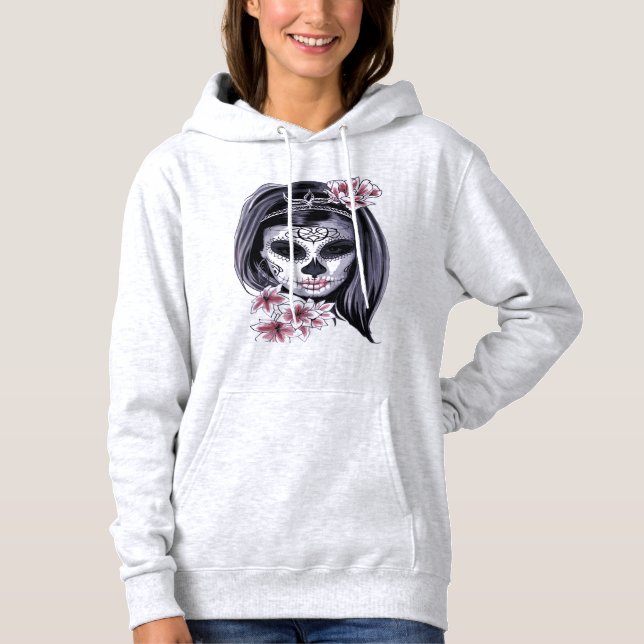 Zuckerschädel-Tag der Toten Día de Muertos Hoodie (Vorderseite)