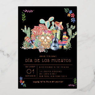 Zuckerschädel Tag der Toten-Feier Folieneinladung