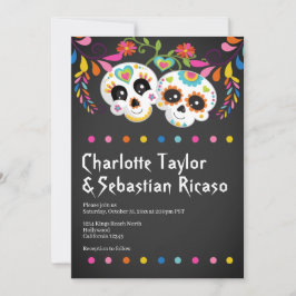 Zuckerschädel Tag der toten Fun bunten Hochzeit Einladung