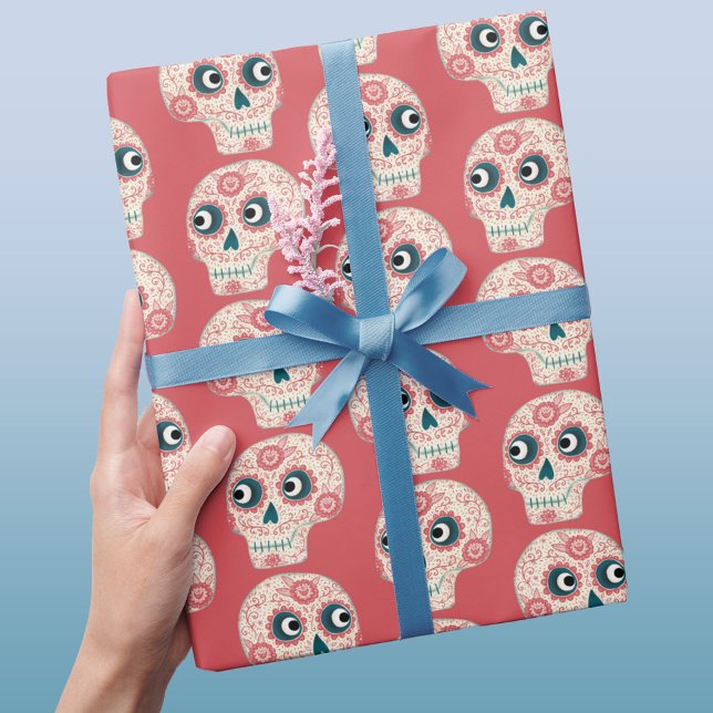 Zuckerschädel-Tag der toten Halloween-Wrapping Pap Geschenkpapier (Von Creator hochgeladen)