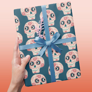 Zuckerschädel-Tag des Toten Dunklen Geschenkpapier