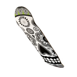 Zuckerschädel-Tag vom toten Roten und das grün Skateboard