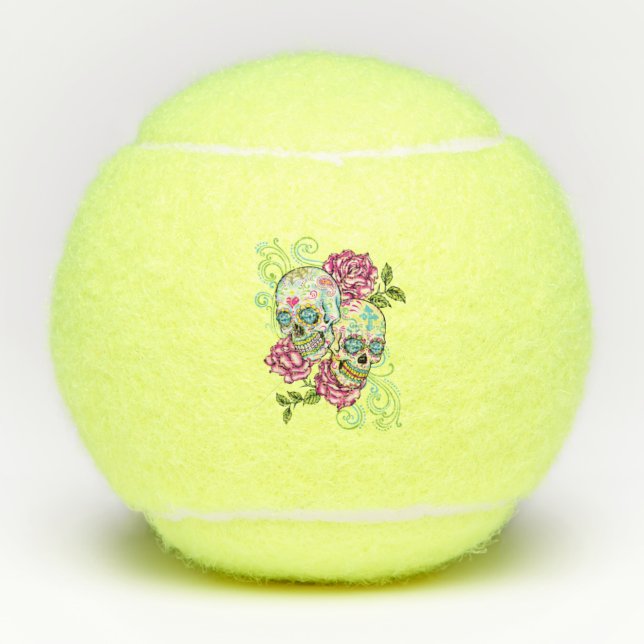 Zuckerschädel Tennisbälle (Vorderseite)