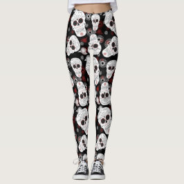 Zuckerschädel und Blume Leggings