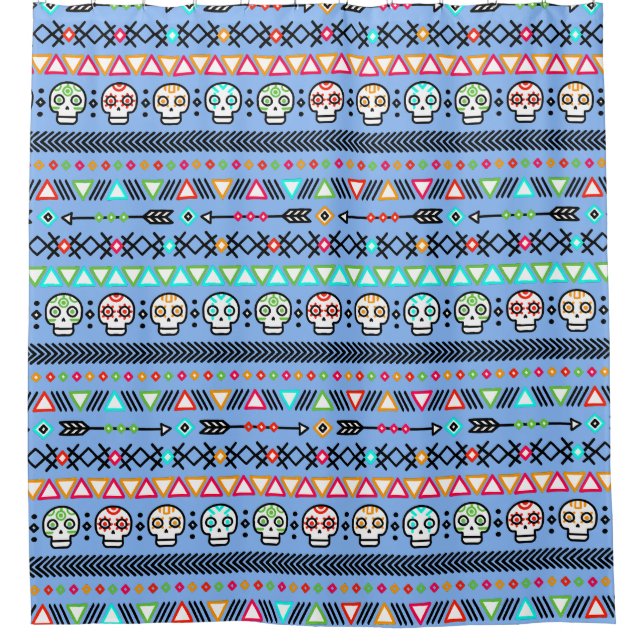 Zuckerschädel und -pfeile duschvorhang (Vorderseite)