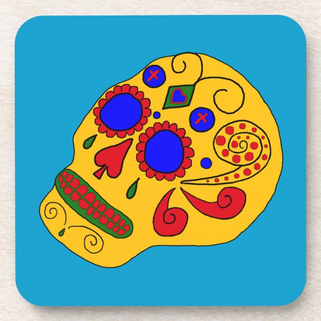 Zuckerschädel Untersetzer (Vorderseite)