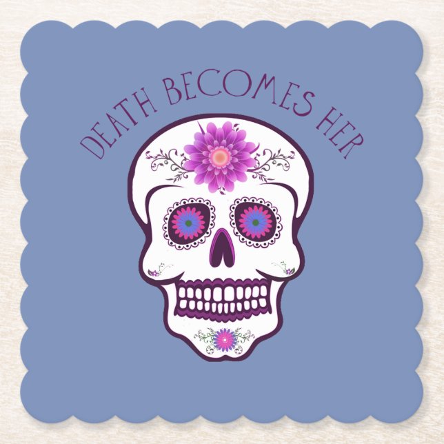 Zuckerschädel-Untersetzer Untersetzer (Vorderseite)