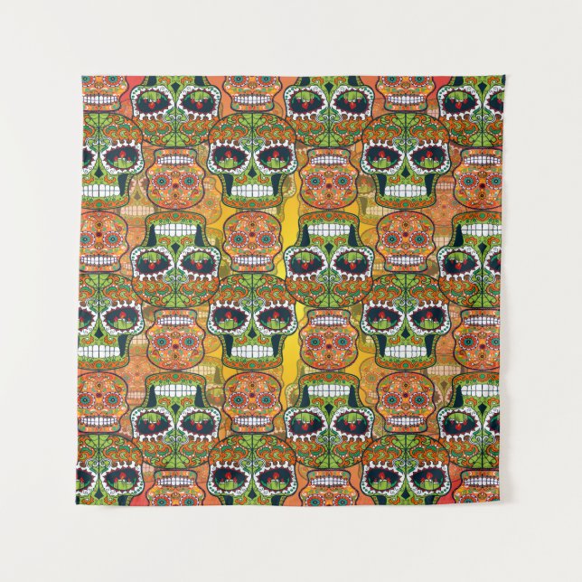 Zuckerschädel Wandteppich (Vorderseite)