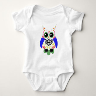 Zuckerschädel-weiße multi Eule Baby Strampler