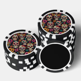 Zuckerschädelblüten Pokerchips