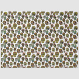 Zuckerschädelkunst - Traditionelles Muster (weiß) Seidenpapier