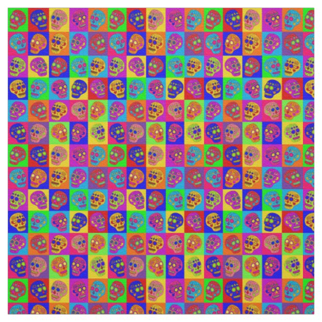Zuckerschädelquadrate Stoff (Muster)