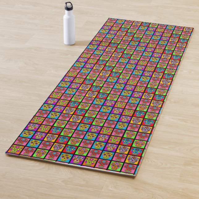Zuckerschädelquadrate Yogamatte (Beispiel)