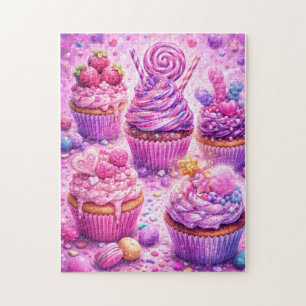 Zuckerschock-Träume: Candy Cupcake Entzücken Puzzle