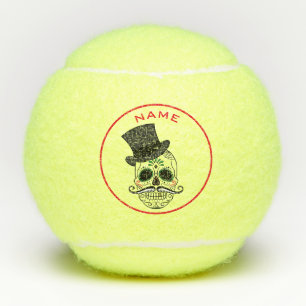 ZUCKERSKULL MIT NAMEN UND OBEREN TENNISBALLEN TENNISBÄLLE
