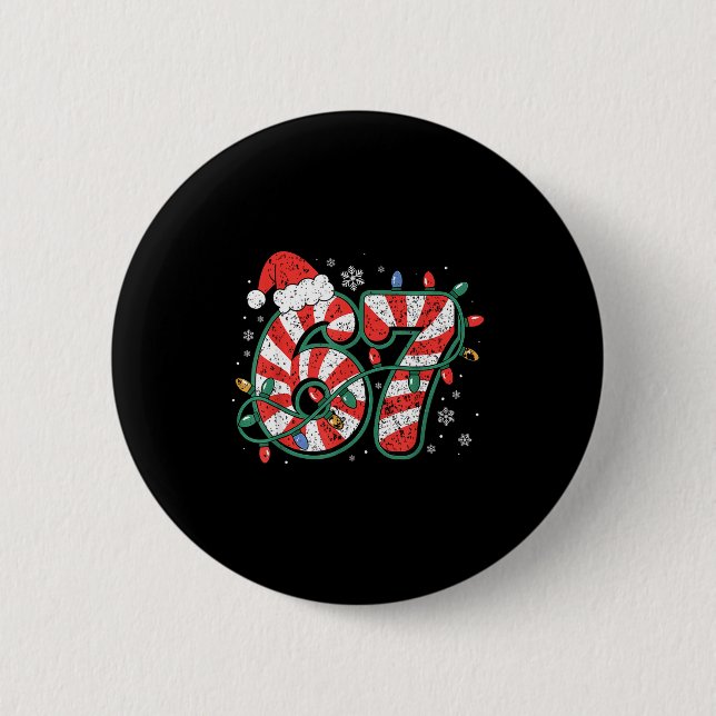 Zuckerstange 67 Lustiges Weihnachten 67 Sechs Sieb Button (Vorderseite)