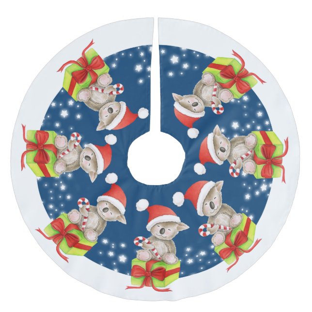 Zuckerstange betreffen festliches polyester weihnachtsbaumdecke (Vorderseite)