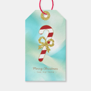 Zuckerstange   Grüne Pastel und Gold Geschenkanhänger
