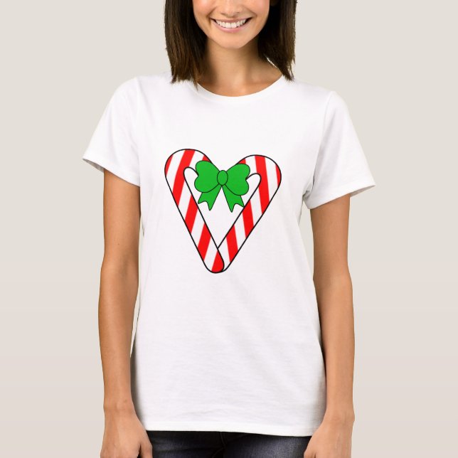 Zuckerstange-Herz-Shirt T-Shirt (Vorderseite)