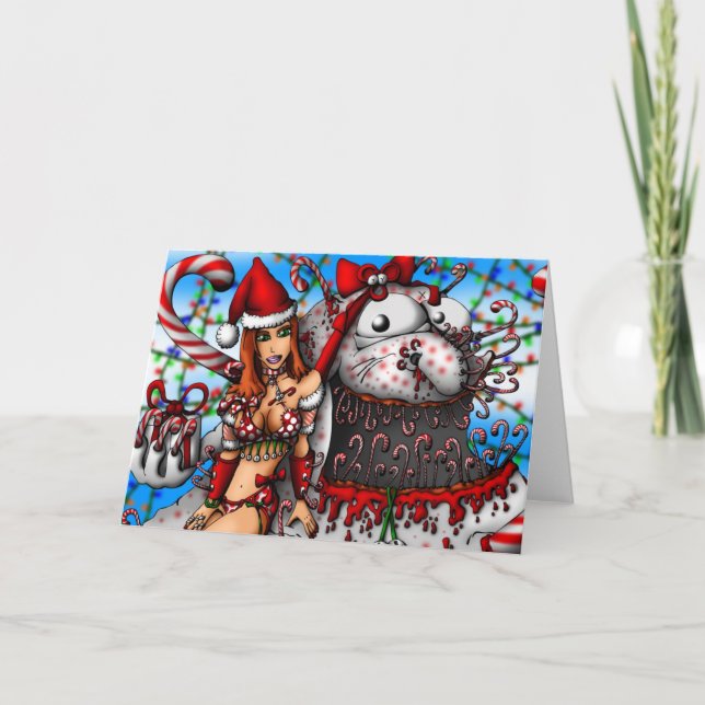 Zuckerstange-Junge Feiertagskarte (Vorderseite)